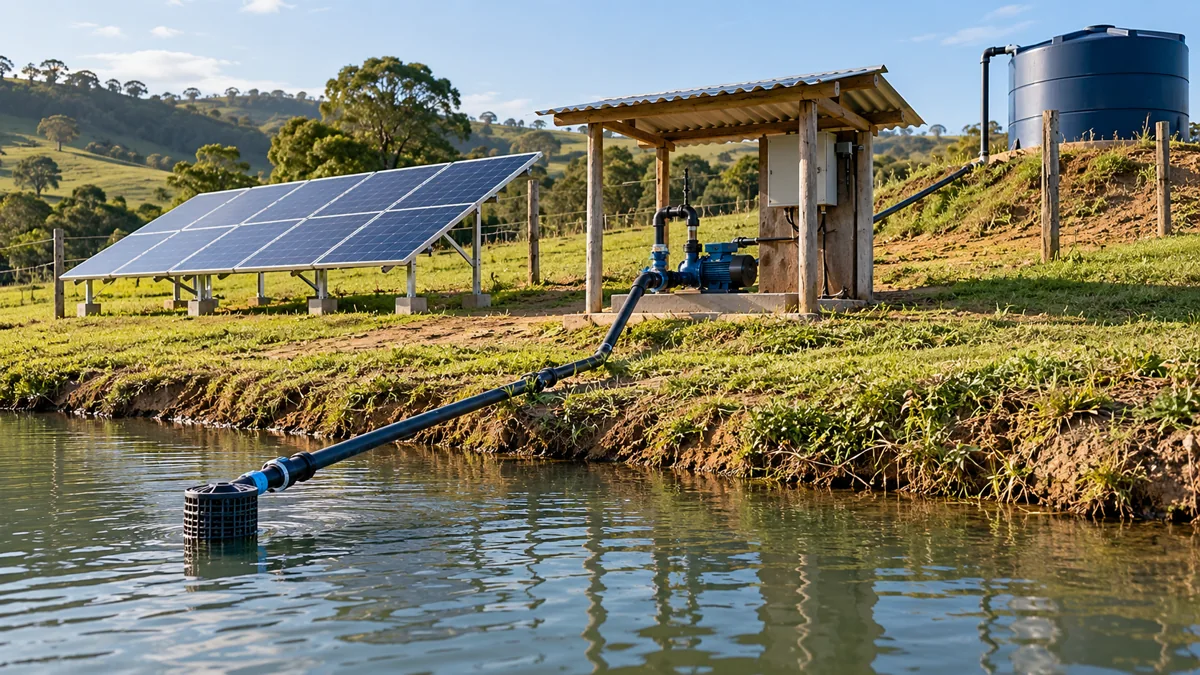 Sistema de captação solar junto a um açude